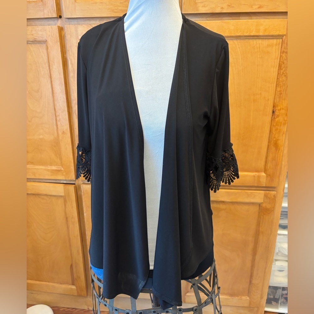 Elegant Black Women's Draped front Jacket